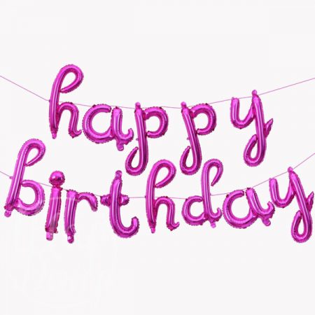 Гирлянда из шаров букв Happy Birthday розовая