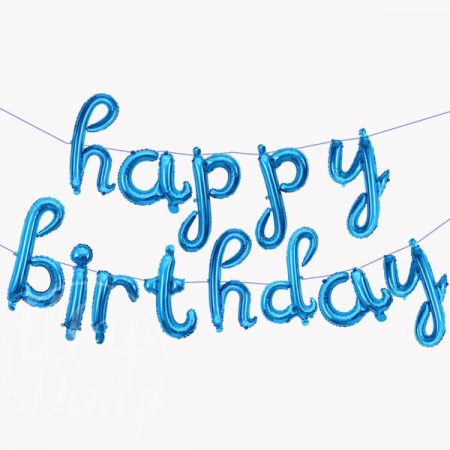 Гирлянда из шаров букв Happy Birthday синяя
