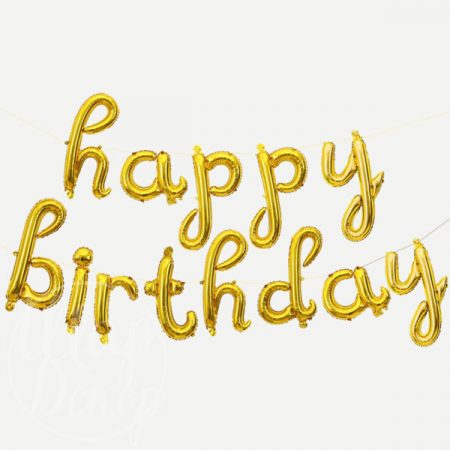 Гирлянда из шаров букв Happy Birthday золото