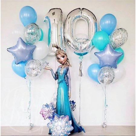 Набор воздушных шаров с гелием на 10 лет Холодное сердце