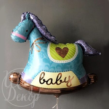 Шар воздушный с гелием Лошадка Baby голубая