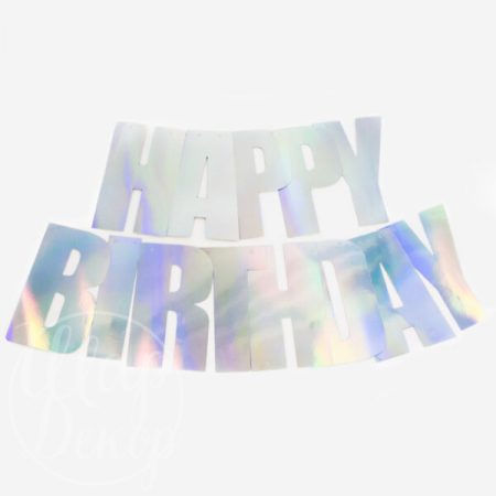 Гирлянда бумажная перламутр Happy birthday