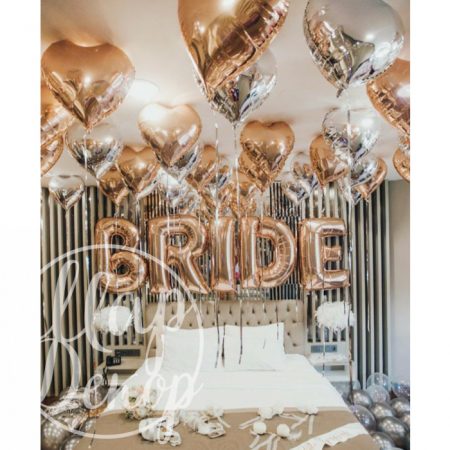 Набор шаров с гелием на девичник Bride и сердца
