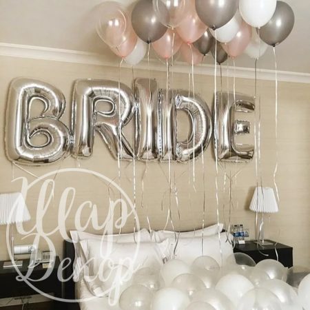 Набор шаров с гелием BRIDE серебро