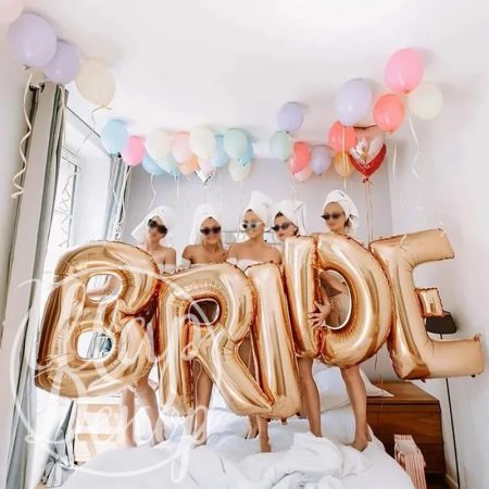 Набор шаров с гелием буквы BRIDE золото